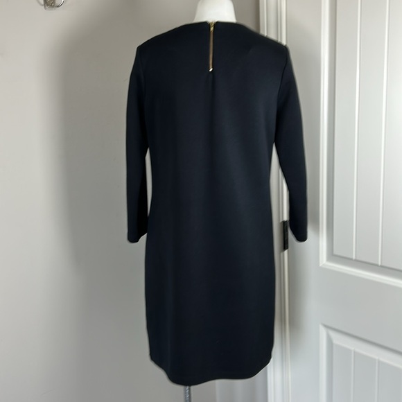 Tuckernuck Black Francoise Mod Mini Dress Shift Crewneck Pockets Long Sleeve M - Picture 8 of 16